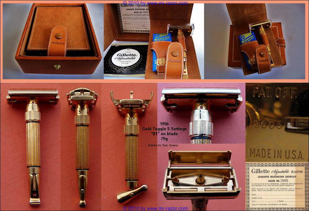 Gillette Adjustable toggle 両刃カミソリDate:F4 Gillette Toggle Adjustable Razor — Razor Archive
